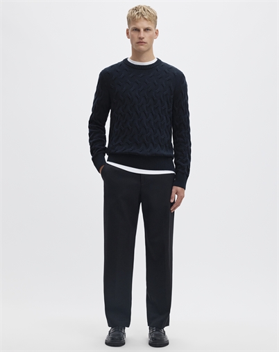 Selected - SLMCarlos Cable Crew Neck - Sky Captain